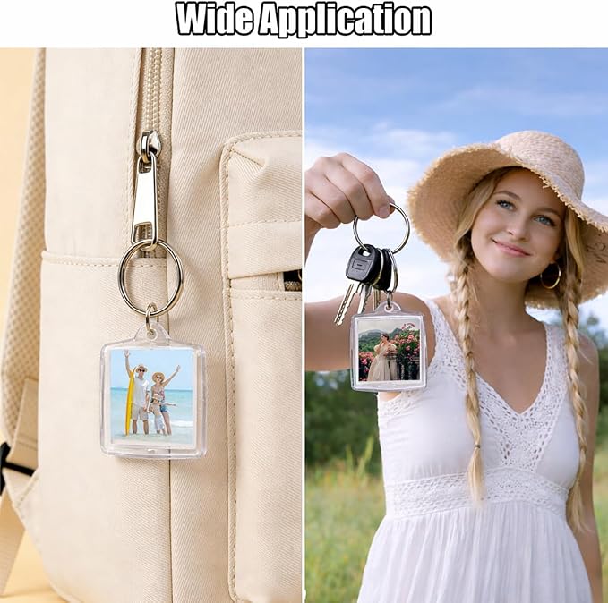 REDANHA 12pcs Acrylic Photo Frame Keychain Holder 2 x 3 In Picture Insert Blank - Image 4