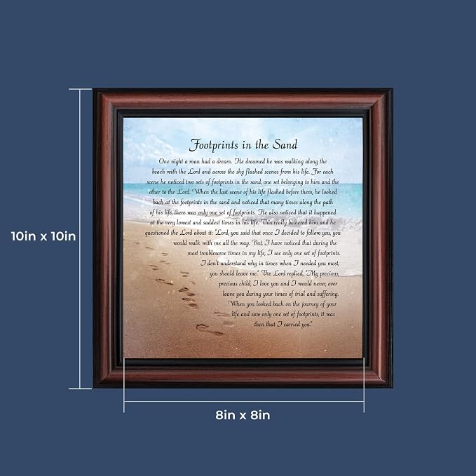 Footprints in the Sand Inspirational Wall Art, Beach Decor, Christian Gifts - Image 3