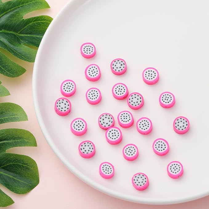 100pcs Dragon Fruit Polymer Clay Spacer Beads - Image 3