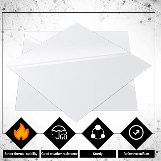 Outus 2 Pieces 1/16 Inch Thick White Acrylic Sheet 12 x 12 Inch White Acrylic - Image 5