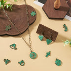 52Pcs Antique Turquoise Green Charms 13 Tibetan Style Alloy Vintage Pendants - Image 3