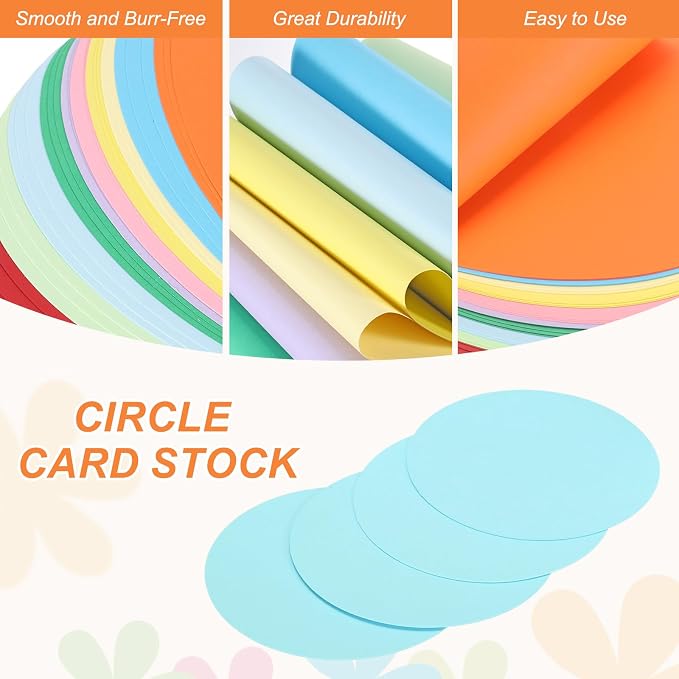 MECCANIXITY 24 Pcs Circle Card Stock, 3 Inch Round Cutouts Paper Thick - Image 3