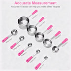 Bopei Measuring Cups and Spoons Set Stainless Steel 10 Piece - Image 2