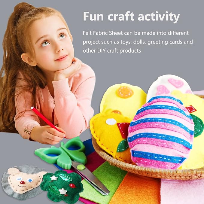 Jtnohx Color Felt, Soft Felt Sheets, 1.4mm Thick 8"x12" Handicraft Felt Fabrics - Image 7