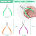 WORKPRO Jewelry Pliers Set, 3-Piece Mini Jewelry Tool Kit—Purple Needle Nose - Image 2