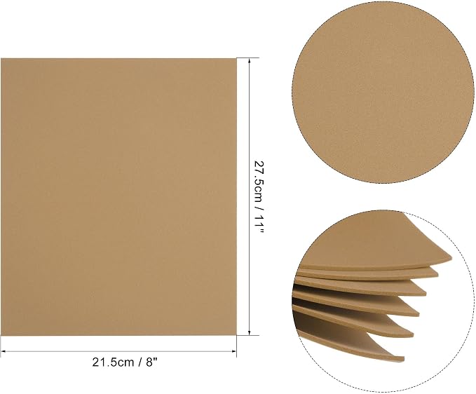 uxcell Light Brown EVA Foam Sheets 11 x 8 inch 1.7mm Thickness - Image 2