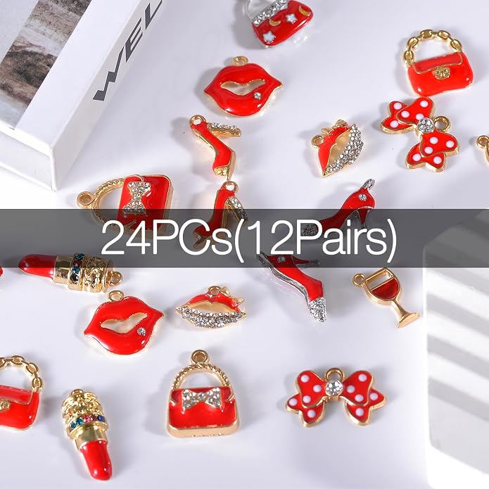 Bulk Gold Enamel Charms for Jewelry Making, Colorful Metal Charms Pendant for - Image 2