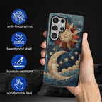 Case for Samsung Galaxy S25 Ultra Case, Sun Moon Stars Faux Stained Glass - Image 3