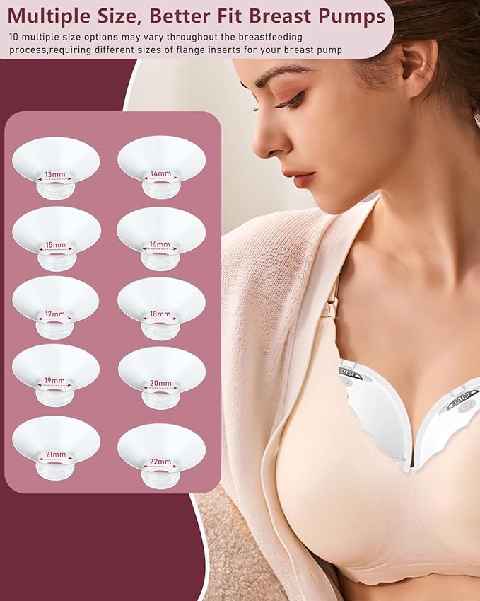 Flange Insert 2PCS 20mm Compatible with Momcozy M9/M6/M5/S12 Pro/V1 Pro/V2 pro, Spectra/Medela/Elvie/NCVI/TSRETE/eufy/Lansinoh/Paruu/MomMed Breast Pump 24mm Shields/Flanges (2pcs-20mm)