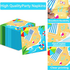 50 Guests Beach Plates and Napkins Party Supplies Summer Birthday Party - Image 3