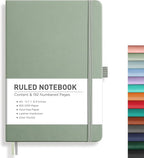 RETTACY Lined Journal Notebook, 192 Numbered Pages, A5 Size | Leather Hardcover by RETTACY