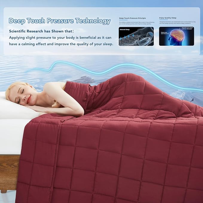 Topcee Weighted Blanket for Adults Twin Size Soft Cooling Heavy Blanket Sleeping - Image 3