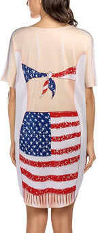 Ekouaer Women's Bikini Shirt Cover Up Short Sleeve Cute Bikini Print Cover-Up - Image 2