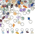 SUPERFINDINGS 84Pcs 7 Colors Natural Stone Pendants Mixed Gemstone Charms by SUPERFINDINGS