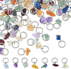 SUPERFINDINGS 84Pcs 7 Colors Natural Stone Pendants Mixed Gemstone Charms by SUPERFINDINGS