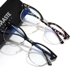 Blue Light Blocking Glasses Vintage Half Frame UV Clear Lens Anti Eyestrain by AOMASTE