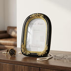 Cuspin Vintage 4x6 Picture Frame Black and Gold, Ornate Arched Resin Photo Frame - Image 8