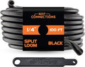 BEST CONNECTIONS 1/4" x 100 ft Split Wire Loom Flex-Guard Convoluted Tubing by BESTCONNECTIONS