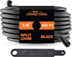 BEST CONNECTIONS 1/4" x 100 ft Split Wire Loom Flex-Guard Convoluted Tubing by BESTCONNECTIONS