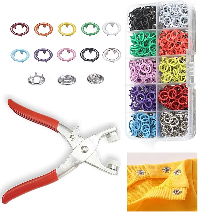 GTAAOY 100 Sets Metal Snaps Buttons by GTAAOY