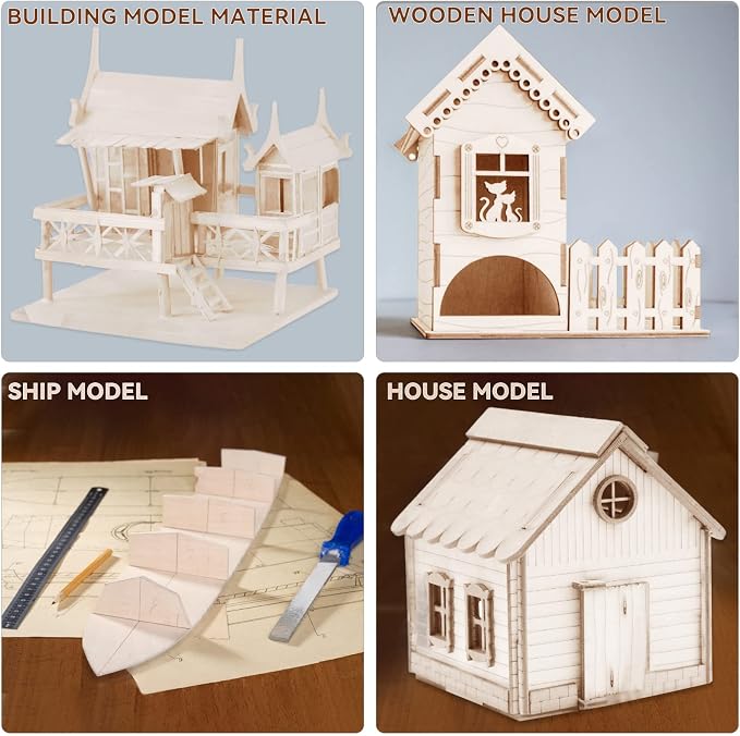 15 Pack Basswood Sheets, Unfinished Wood, Thin Plywood Wood Sheets - Image 7