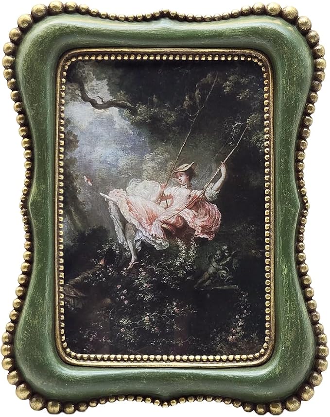 4x6 Vintage Picture Frame, Antique Green Ornate Photo Frame, by Yulink
