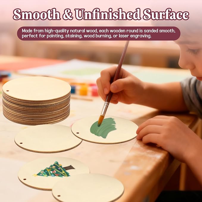FSWCCK 50 PCS 4 Inch Wood Circles - Image 3