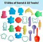 FURWEY Play Sand Set, with 17.6lbs of Colorful Sensory Sand, Plus 22 Tools & - Image 2