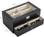 CO-Z Sunglasses Organizer with 12 Slots, 2 Story Leather Multi Sunglasses - Image 2
