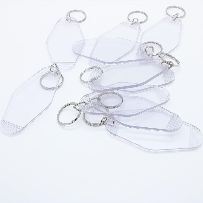 10pcs Blank Hotel Keychains Bulk Vintage Motel Keychain Vinyl HTV printing - Image 5