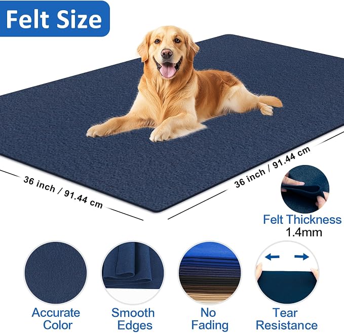 Navy Fabric Sheet 36" X 36", 1.4mm Thick Large Soft Durable Flexible Craft Felt - Image 2