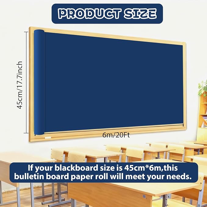 Qyeahkj 17.7in x 20ft Bulletin Board Paper Roll Bulletin Board Background Paper - Image 2
