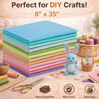 Large Stiff Felt Sheets 8"x35" – 12 Assorted Colors Felt Fabric Bundle Pack - Image 4