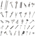 40PCS 1:12 Miniature Dollhouse Silvery Metal Home Repair Tools Micro Scene by Vawuz