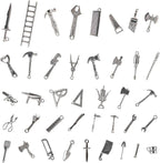 40PCS 1:12 Miniature Dollhouse Silvery Metal Home Repair Tools Micro Scene by Vawuz