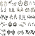 Western Cowboy & Cowgirl Charms, Boot Gun Hat Horse Cactus Trinkets by stino