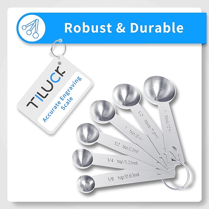 TILUCK Stainless Steel Measuring Cups & Spoons Set, Coffee Scoop Spoon - Image 4
