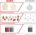 GUDELAK 60PCS DIY Wooden Christmas Ornaments, 12 Styles Christmas Crafts - Image 4