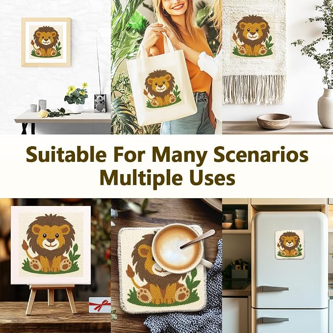 DOODLREAM Cute Lion DIY Punch Needle Embroidery Kit - Image 5