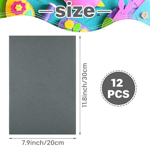 Morcheiong 12 Pcs Self Adhesive Felt Sheet Soft Felt Sheets - Image 2
