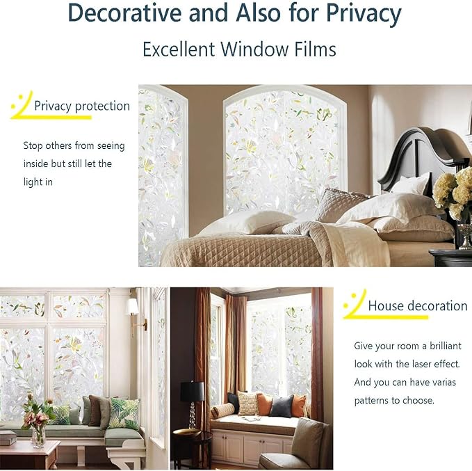 LEMON CLOUD Window Film, Decorative Window Privacy Film, 3D Stained Glass - Image 4