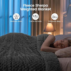 Super Fuzzy Soft Fleece Sherpa Weighted Blanket 20 lbs - Image 2