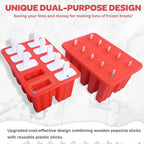 Miaowoof Homemade Popsicle Molds, 10-Cav Non-BPA Silicone Ice Pop Maker - Image 2