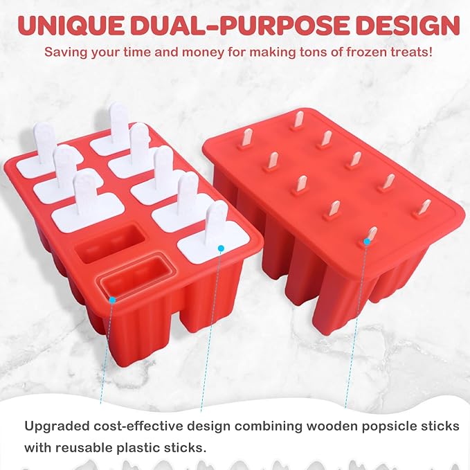 Miaowoof Homemade Popsicle Molds, 10-Cav Non-BPA Silicone Ice Pop Maker - Image 2