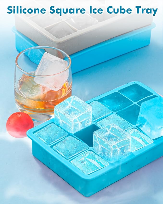 Silicone Ice Cube Trays for Freezer Set of 2- Square Ice Cubes Mold-Easy - Image 6