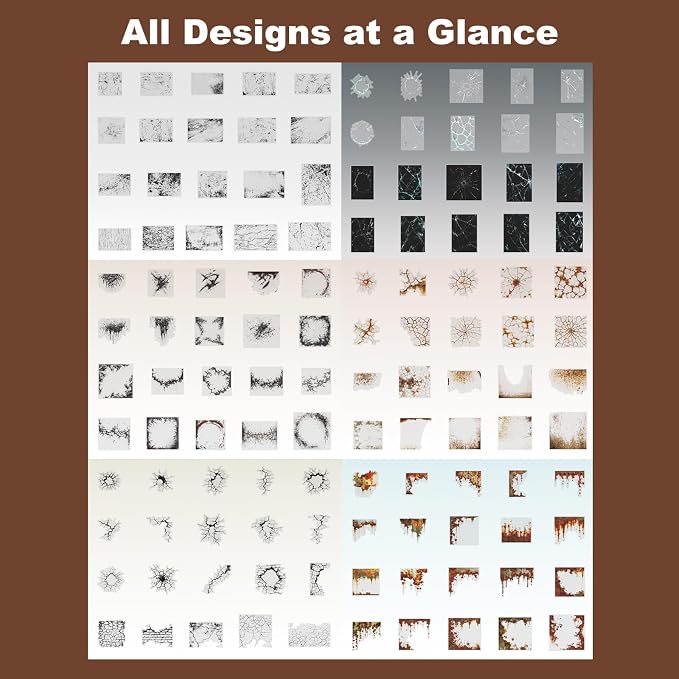 120PCS Rust Cracking PET Stickers – Transparent Vintage-Style Rust Crack Wall - Image 5