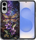 for Samsung Galaxy S25 Edge Case, Stained Glass Dragonfly Pattern Glossy 2 in 1 - Image 2