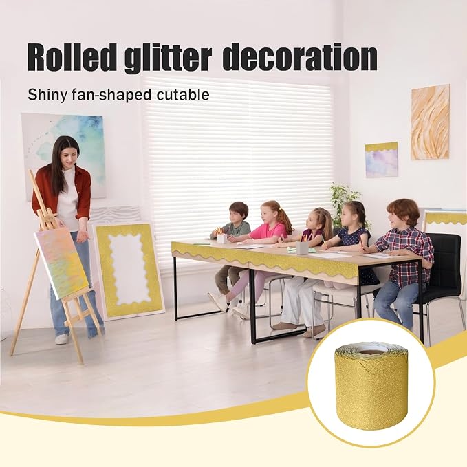 70Ft Shine Bulletin Board Borders，Scalloped Poster Boards Decorations Trim - Image 4