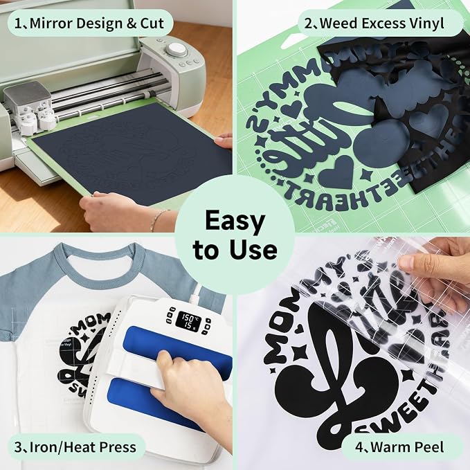 TECKWRAP Heat Transfer Vinyl for T-Shirts, 50+ Washes, REACH Certified & Dryer - Image 8