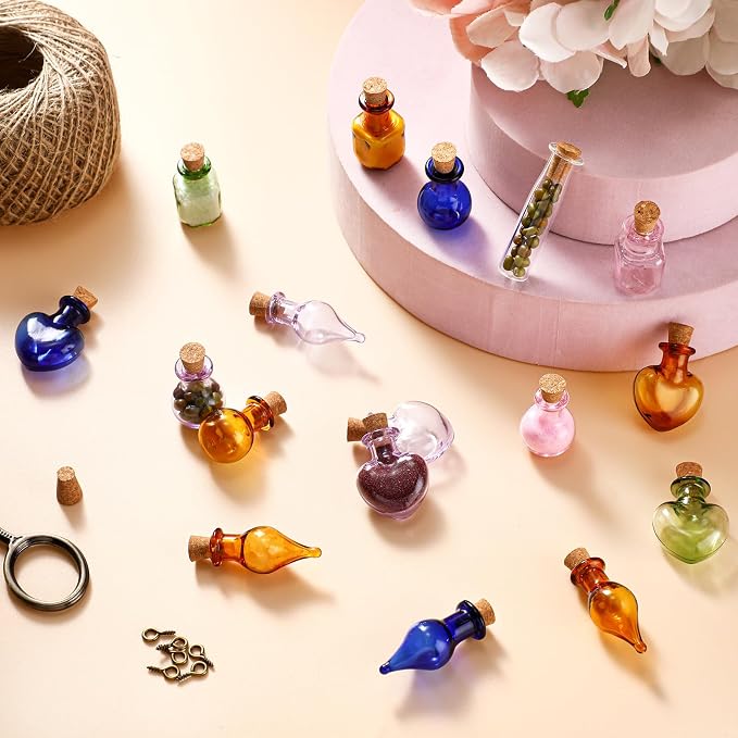 Geiserailie 50 Pieces Small Tiny Glass Spell Jars Bottle - Image 7